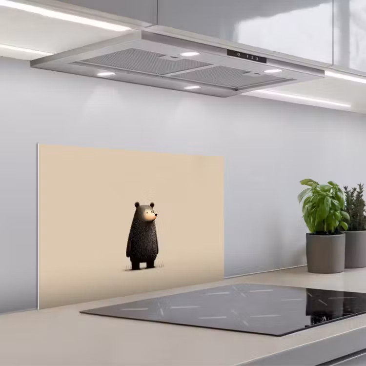 Beer - Donkerbruin - Minimalistisch keuken achterwand spatscherm klein -3d_schuin