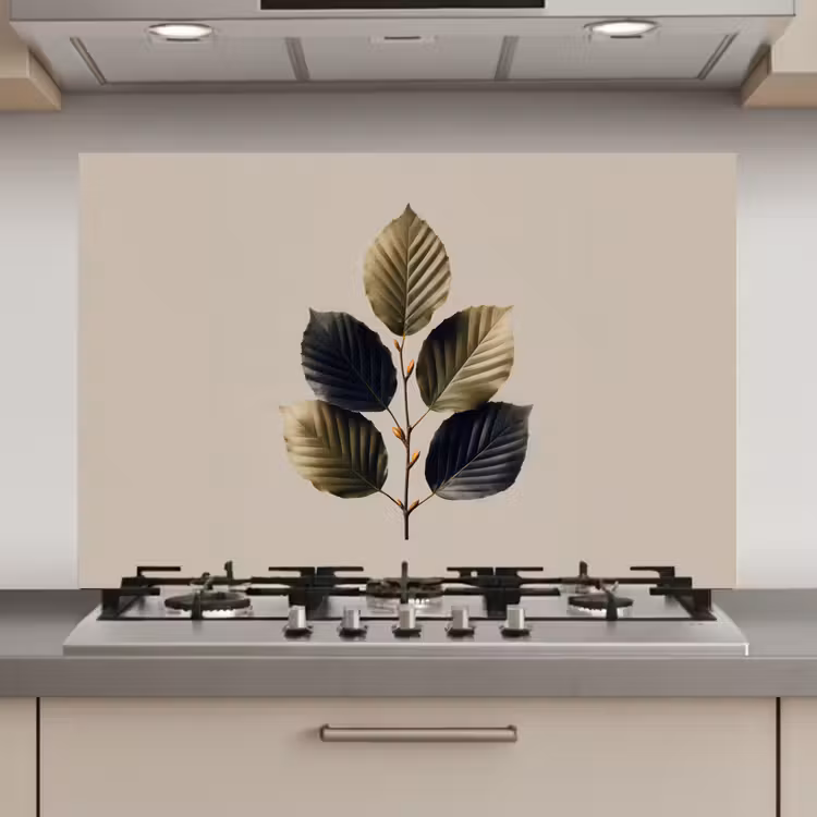 Beukenbladeren - Bruin - Groen - neutraal keuken achterwand spatscherm klein -3d_website