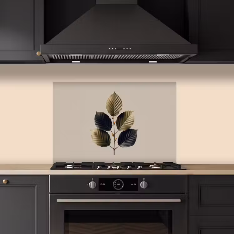 Beukenbladeren - Bruin - Groen - neutraal keuken achterwand spatscherm klein -sfeer1