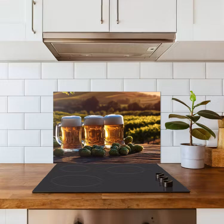Bier - Hop - Landschap keuken achterwand spatscherm klein -sfeer2