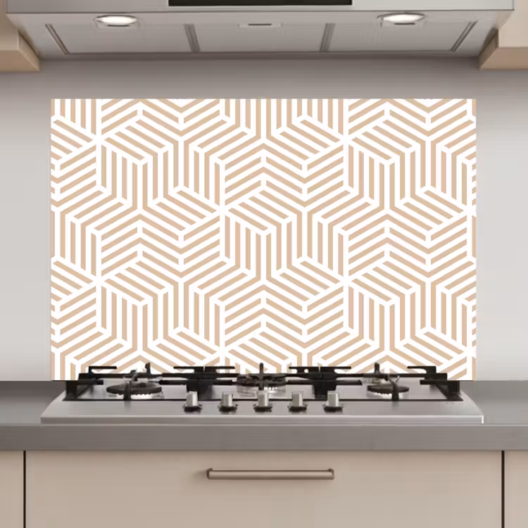 Beige - Geometrie - Patronen - Abstract keuken achterwand spatscherm klein 900 -3d_website