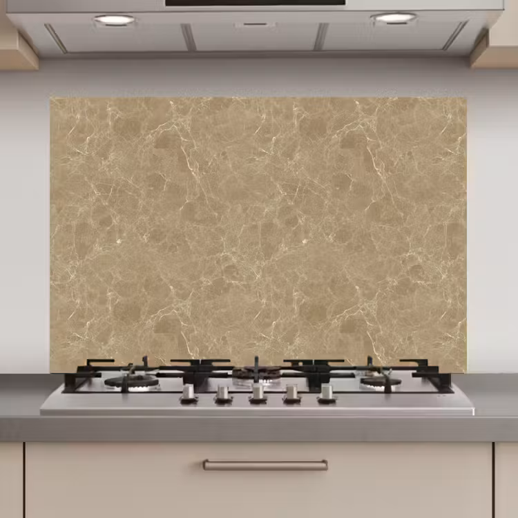 Beige - Marmer - Witte aders keuken achterwand spatscherm klein 900 -3d_website