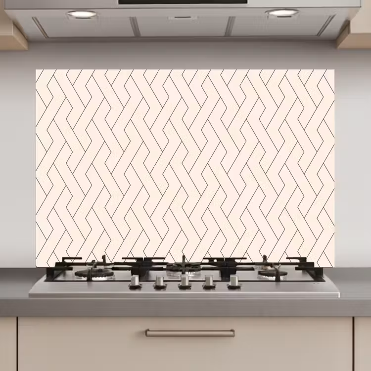 Beige - Zigzag - Patroon keuken achterwand spatscherm klein 900 -3d_website
