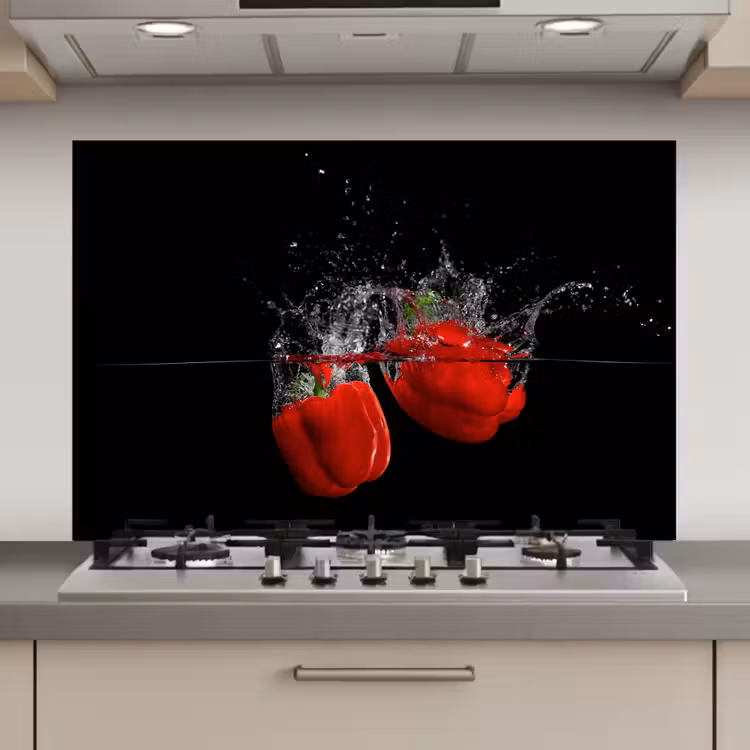 Paprika - Groente - Stilleven - Water - Rood keuken achterwand spatscherm klein -3d_website