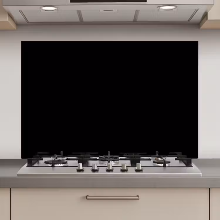 Zwart - Effen kleur keuken achterwand spatscherm klein 900 -3d_website