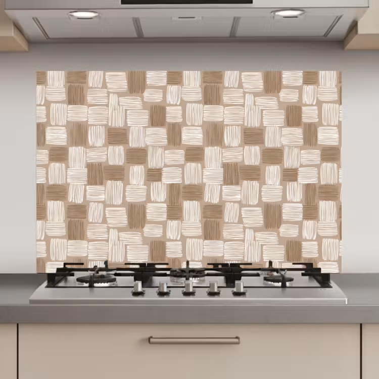 Blok - Patroon - Bruin keuken achterwand spatscherm klein 900 -3d_website
