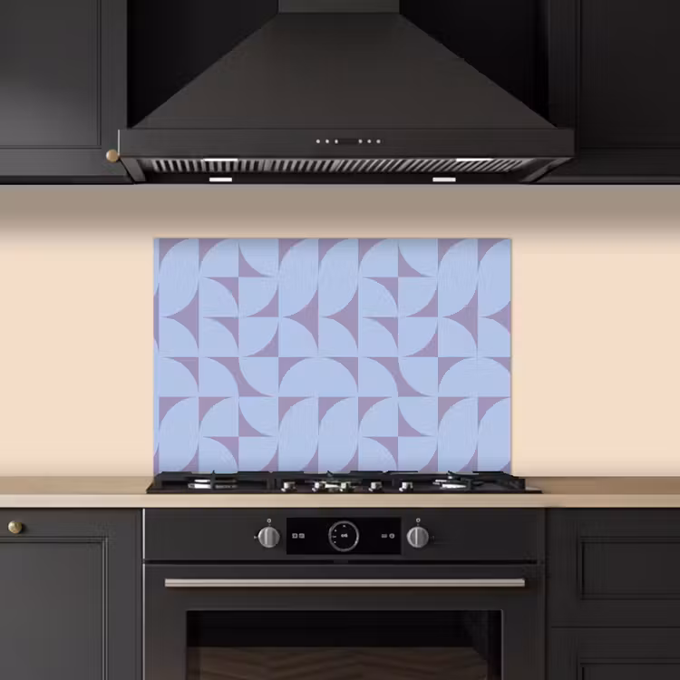 Blokken - Blauw - Paars - Patroon keuken achterwand spatscherm klein 900 -sfeer1