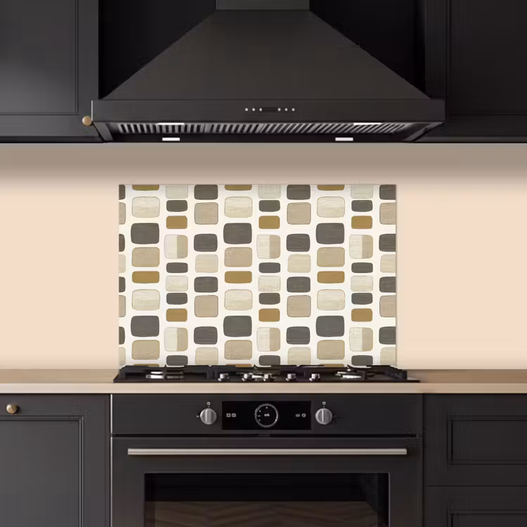 Blokken - Vintage - Grijs keuken achterwand spatscherm klein 900 -sfeer1