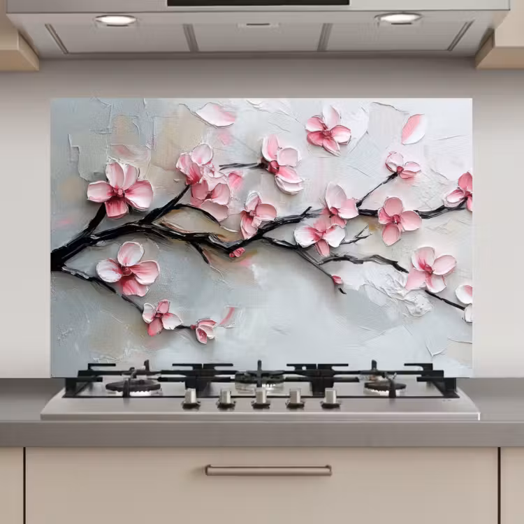 Bloesem - Kunstzinnig - Roze - Sakura keuken achterwand spatscherm klein -3d_website