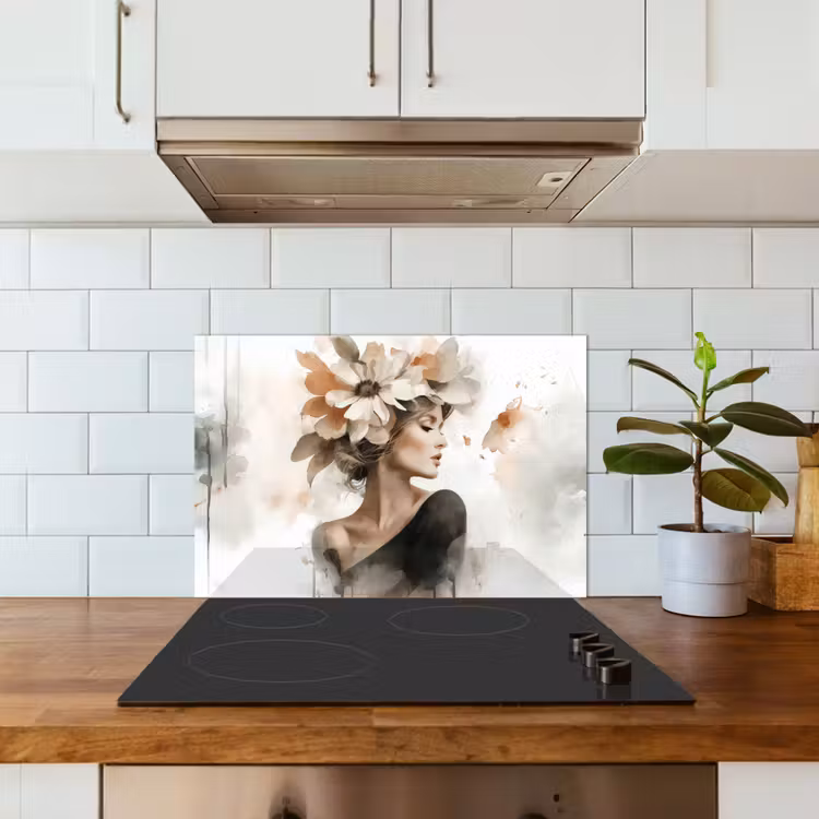 Bloesem - Portret - Gezicht keuken achterwand spatscherm klein -sfeer2