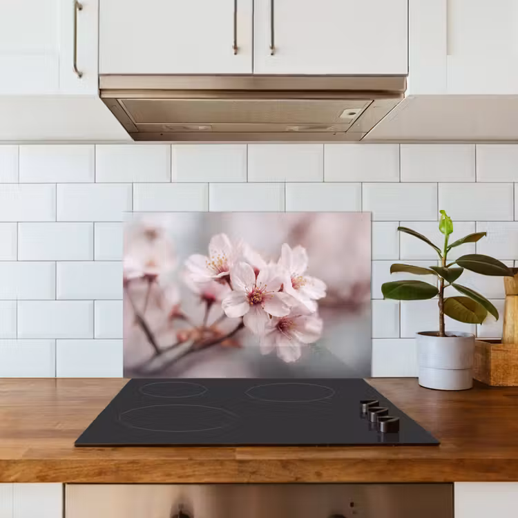 Bloesems - Meeldraden - Geel - Wazig keuken achterwand spatscherm klein -sfeer2