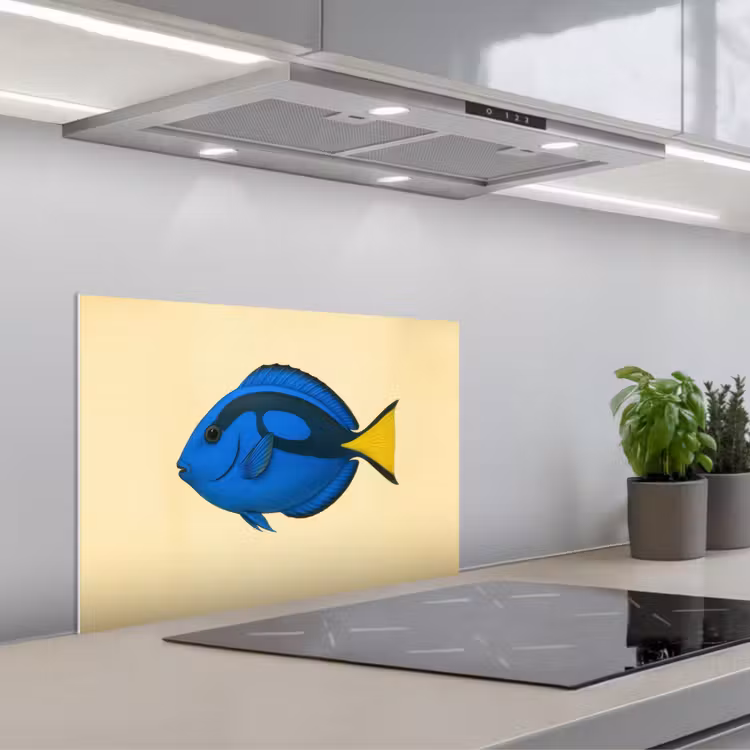 Blauw - Dory - Vis - Staartvin keuken achterwand spatscherm klein -3d_schuin
