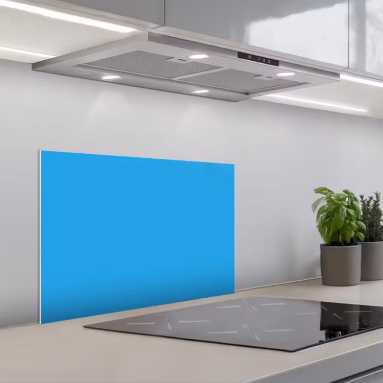 Blauw - Licht - Kleuren keuken achterwand spatscherm klein 900 -3d_schuin