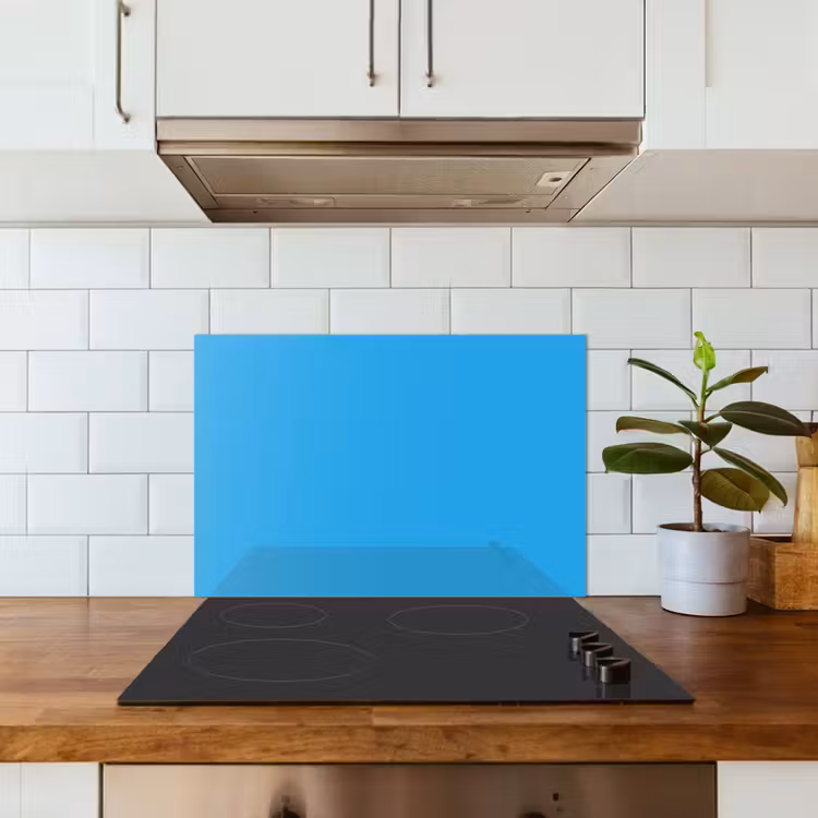Blauw - Licht - Kleuren keuken achterwand spatscherm klein 900 -sfeer2