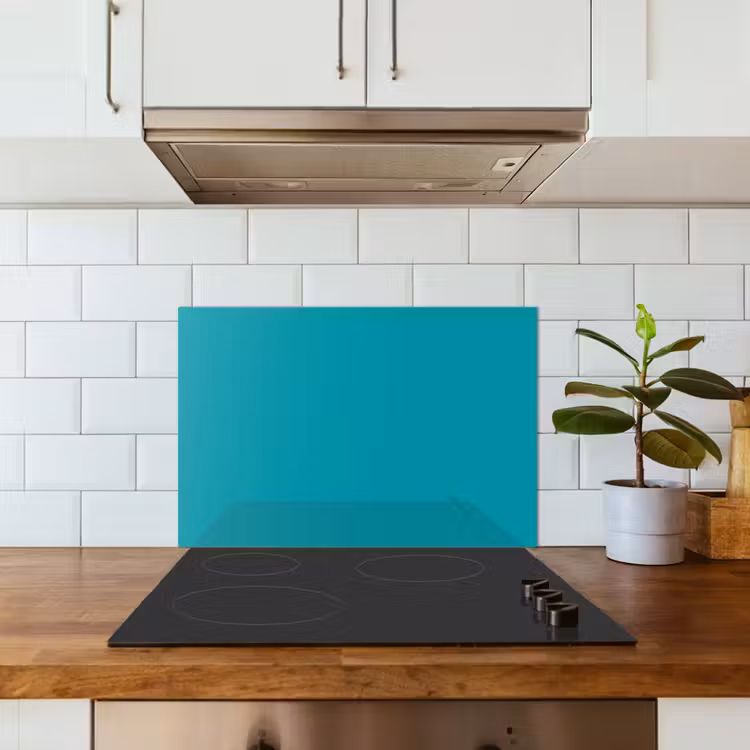 Blauw - Effen kleur keuken achterwand spatscherm klein 900 -sfeer2
