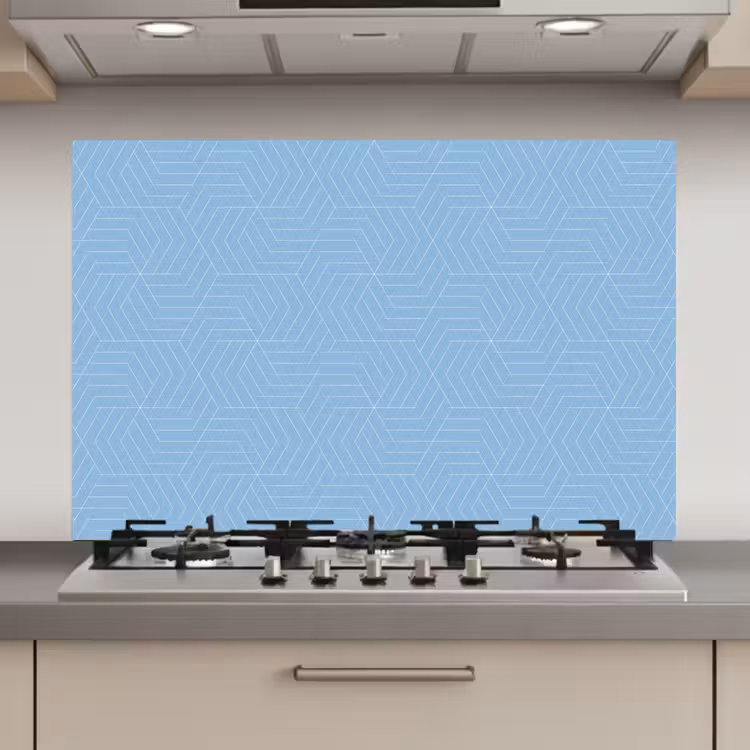 Blauw - Wit - Lijnen - Patroon keuken achterwand spatscherm klein 900 -3d_website