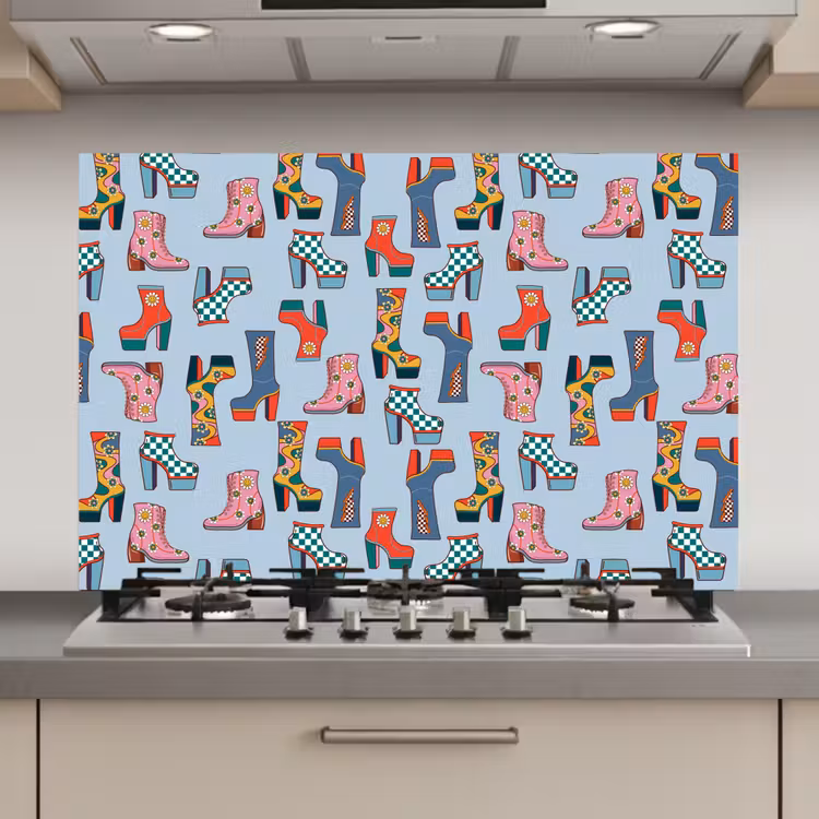 Laarzen - Patroon - Disco keuken achterwand spatscherm klein 900 -3d_website