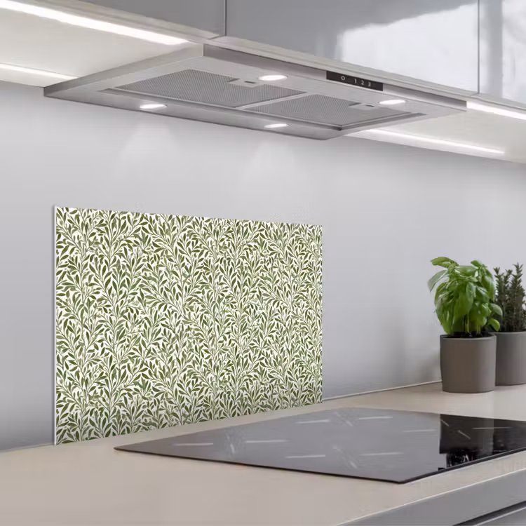 Botanisch - Takken - Groen keuken achterwand spatscherm klein 900 -3d_schuin