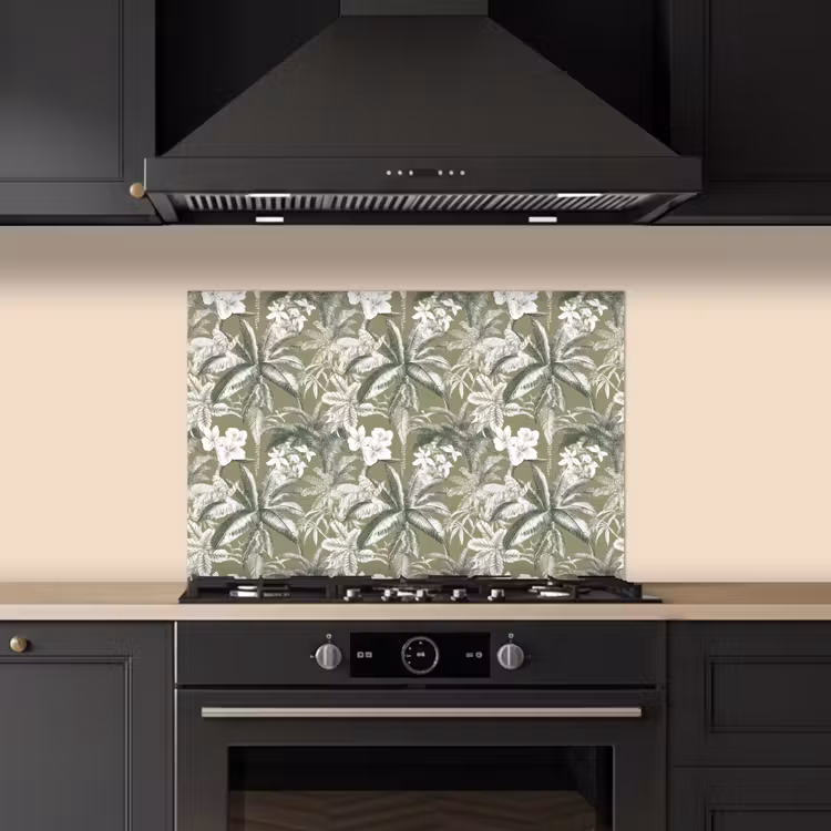 Botanisch - Bloemen - Groen keuken achterwand spatscherm klein 900 -sfeer1