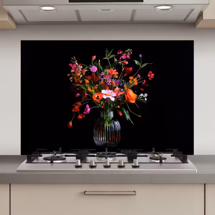 Boeket - Veldbloemen - Vaas keuken achterwand spatscherm klein -3d_website