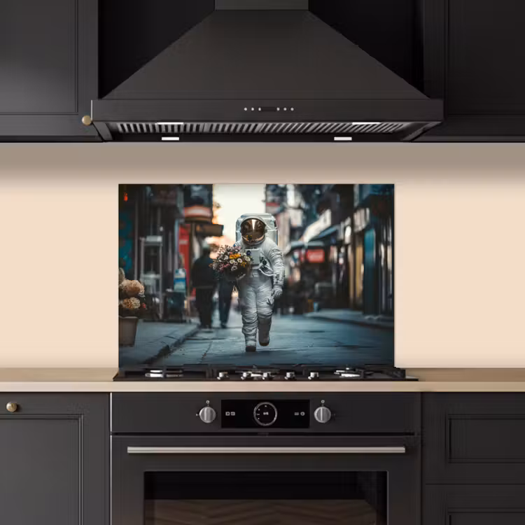 Boeket - Bloemen - Kleurrijk - Astronaut keuken achterwand spatscherm klein -sfeer1