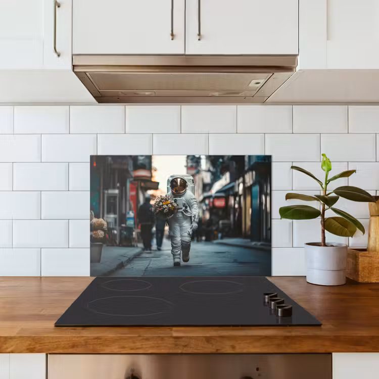 Boeket - Bloemen - Kleurrijk - Astronaut keuken achterwand spatscherm klein -sfeer2