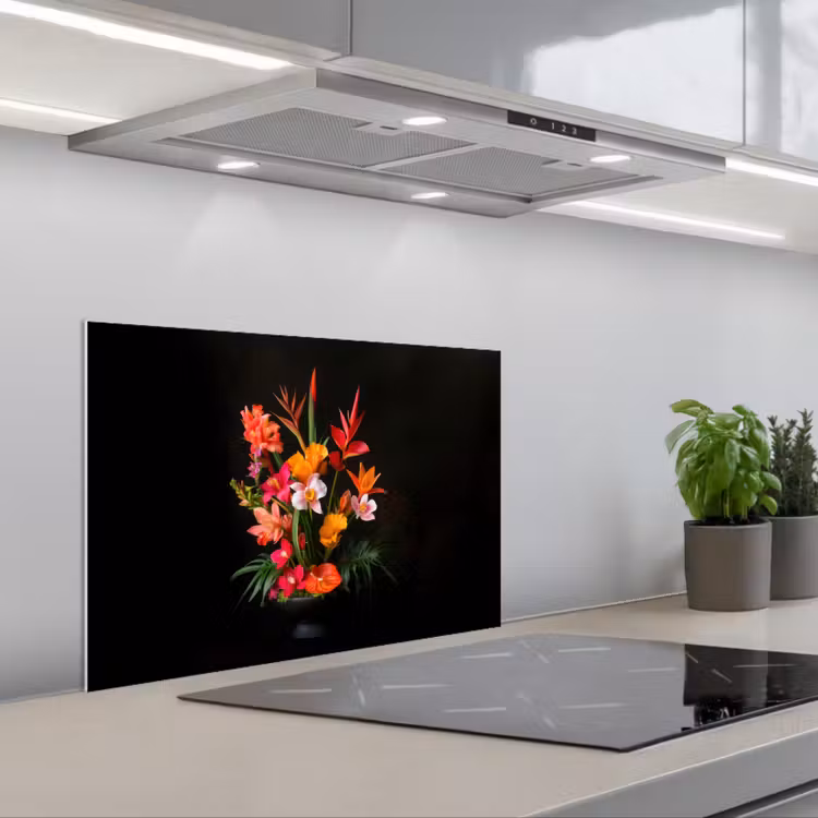 Boeket - Bloemen - Exotisch keuken achterwand spatscherm klein -3d_schuin
