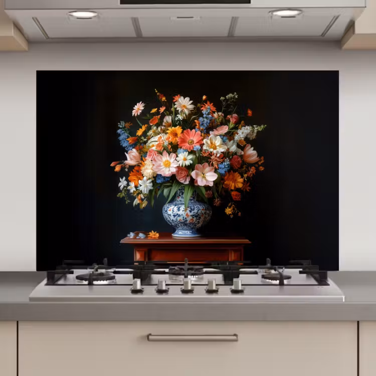 Boeket - Roze - Bloemen - Vaas keuken achterwand spatscherm klein -3d_website