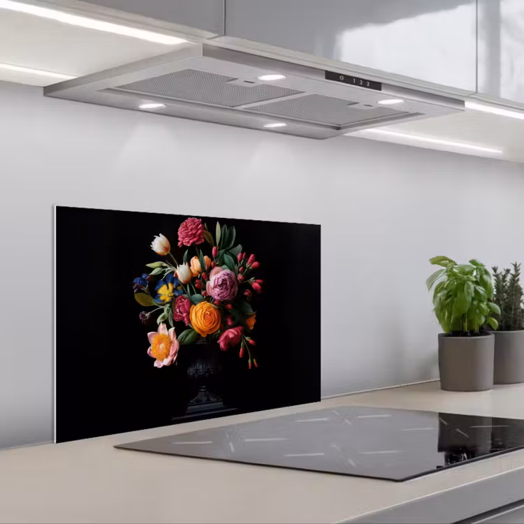 Boeket - Romantisch - Kleurrijk keuken achterwand spatscherm klein -3d_schuin