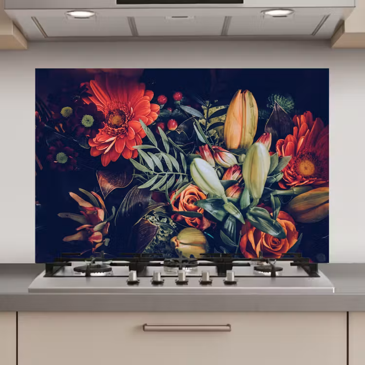 Boeket - Stilleven - Bloemen - Planten - Rood keuken achterwand spatscherm klein -3d_website