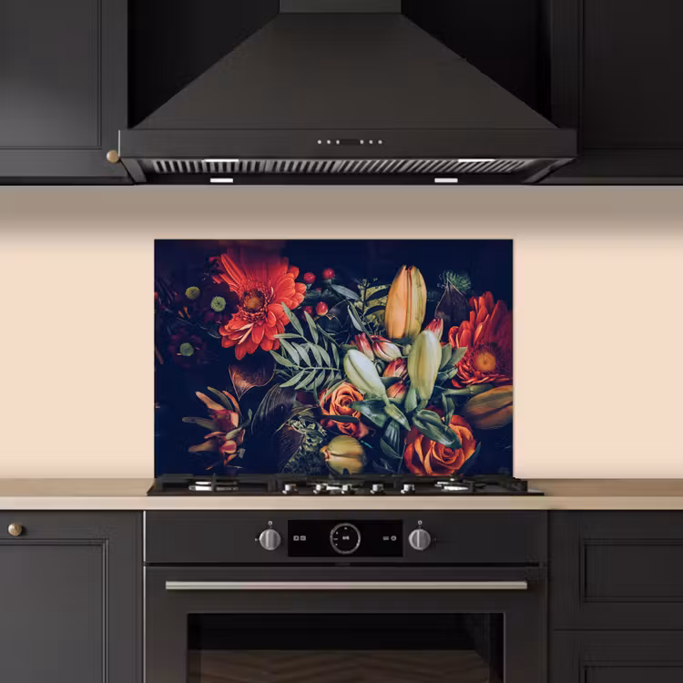 Boeket - Stilleven - Bloemen - Planten - Rood keuken achterwand spatscherm klein -sfeer1