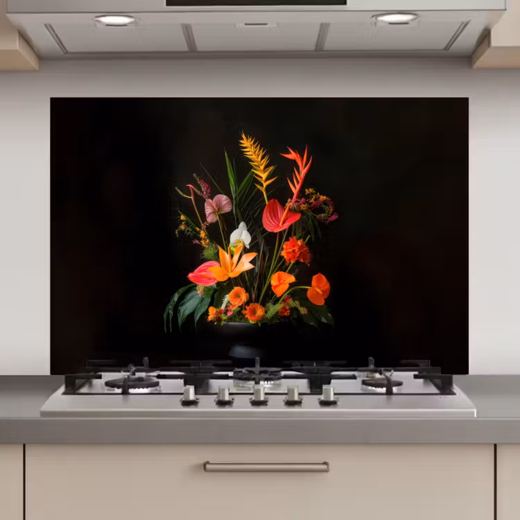 Schaal - Boeket - Bloemen keuken achterwand spatscherm klein -3d_website