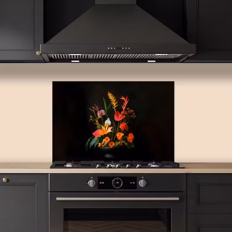 Schaal - Boeket - Bloemen keuken achterwand spatscherm klein -sfeer1