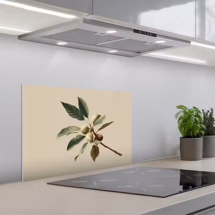 Tak - Groene Bladeren - Vruchten keuken achterwand spatscherm klein -3d_schuin