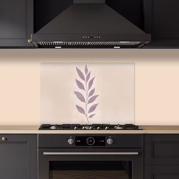 Tak - Bladeren - Minimalistisch - Beige keuken achterwand spatscherm klein -sfeer1