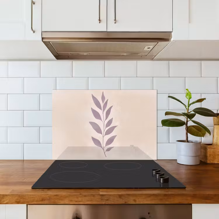 Tak - Bladeren - Minimalistisch - Beige keuken achterwand spatscherm klein -sfeer2