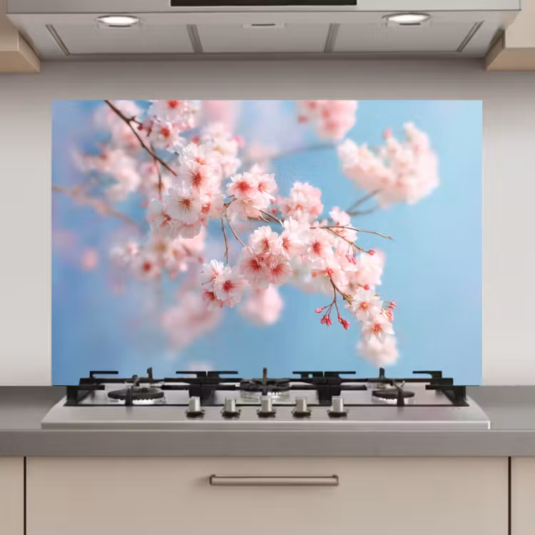 Takken - Bloesems - Roze keuken achterwand spatscherm klein -3d_website