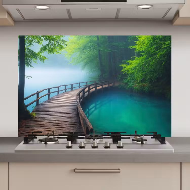 Brug - Water - Rivier - Bos keuken achterwand spatscherm klein -3d_website