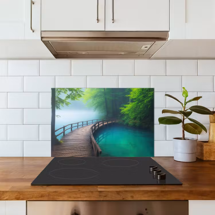 Brug - Water - Rivier - Bos keuken achterwand spatscherm klein -sfeer2