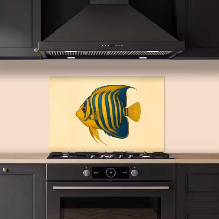 Felgeel - Vis - Strepen - Vinnen keuken achterwand spatscherm klein -sfeer1