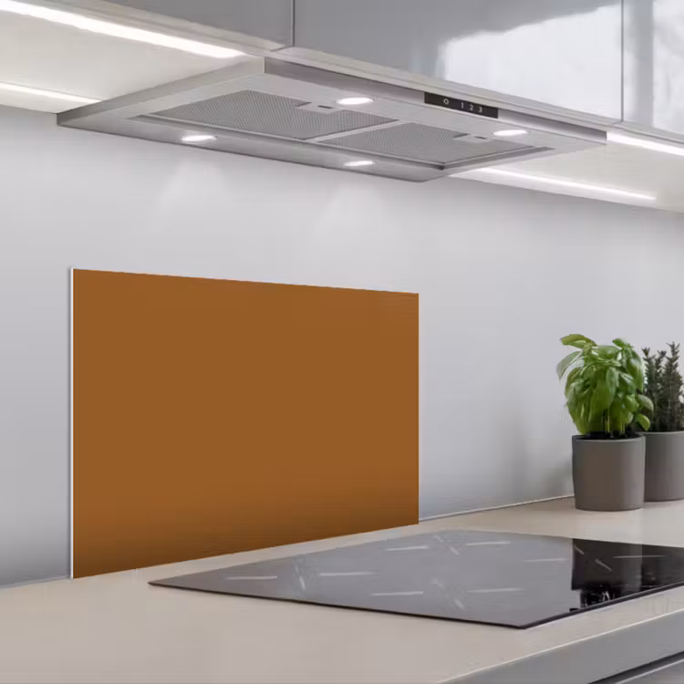 Bruin - Aardetint - Effen kleur keuken achterwand spatscherm klein 900 -3d_schuin