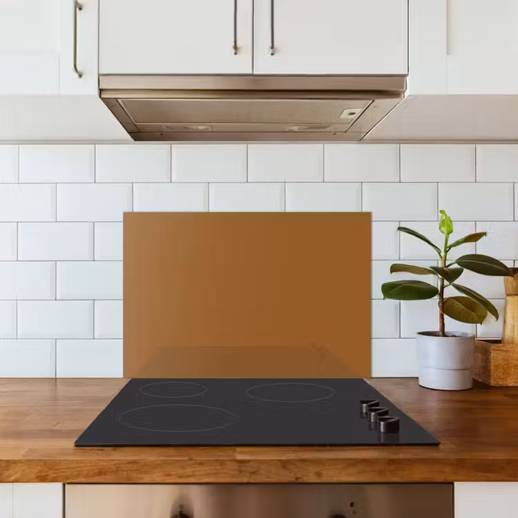 Bruin - Aardetint - Effen kleur keuken achterwand spatscherm klein 900 -sfeer2