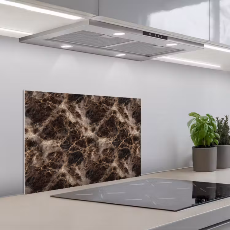 Bruin - Goud - Marmer keuken achterwand spatscherm klein 900 -3d_schuin