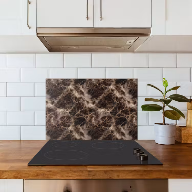 Bruin - Goud - Marmer keuken achterwand spatscherm klein 900 -sfeer2