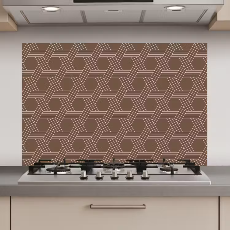 Bruin - Lijnen - Patroon keuken achterwand spatscherm klein 900 -3d_website