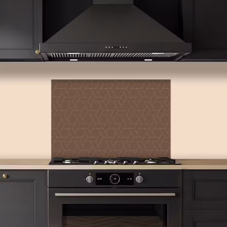 Bruin - Roze - Patroon keuken achterwand spatscherm klein 900 -sfeer1