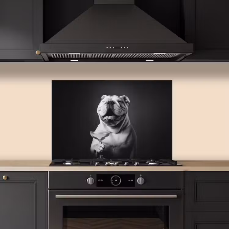 Buldog - Hond - Glas keuken achterwand spatscherm klein -sfeer1