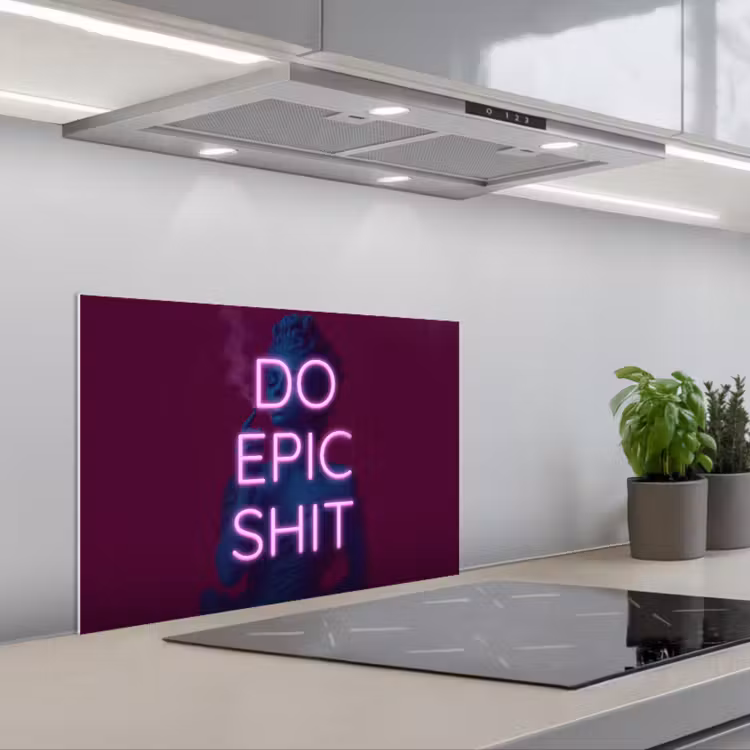 Buste - Neon - LED - Letters keuken achterwand spatscherm klein -3d_schuin