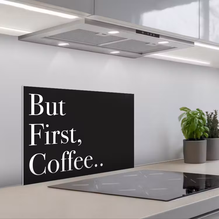 But First Coffee keuken achterwand spatscherm klein -3d_schuin