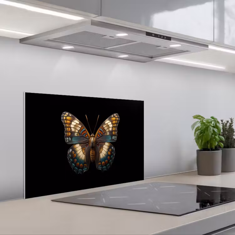 Vlinder - Kleurrijk - mozaïekachtig keuken achterwand spatscherm klein -3d_schuin